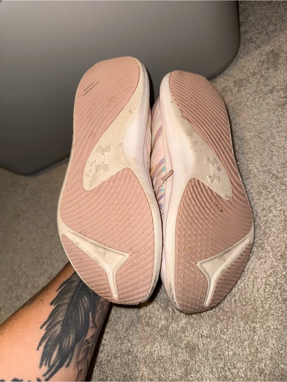 Light Pink Women's Athletic Sneakers with Iridescent Details